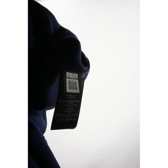 New 315$ Ted Baker Flan Belted Jumpsuit Size 4 Women's Blue Crepe Long Sleeve - Picture 11 of 12